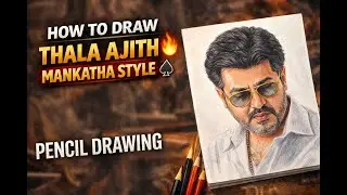 How to Draw Thala Ajith 🔥 | Mankatha Style Pencil Drawing✍️ #art #thala #ajithkumar #viral #mankatha