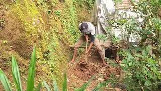 Strong Farmer Digging Soil Using Hand Tools #RuralAgriculture #TraditionalFarming