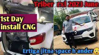 😱Renault triber First Day install Cng // 😳Pertol par thi 6 ki average // 😭kharcha kra dala