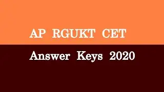 AP RGUKT CET Answer Keys 2020