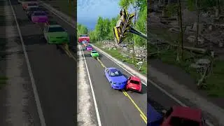 Colorful Small to Giant Cars vs Hammer #31  #shorts #ytshorts #crash #cars #destroy #automobile