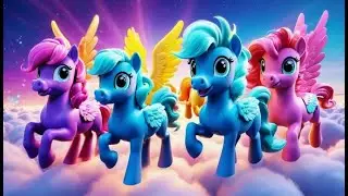 Three Magic Ponies Fly Through Clouds | Imaginative Kids Song | Nursery Rhymes and Baby Songs