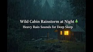 Wild Cabin Rainstorm at Night 🌲 Heavy Rain Sounds for Deep Sleep