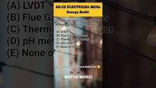 🟣 Must Attempt Energy Audit MCQ #Electrical engineering mcq