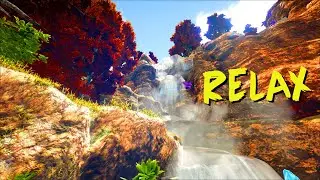 ARK RELAX / Beautiful waterfall on the Crystal Islands / Waterfall sounds