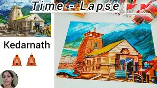 Kedarnath temple drawing, colouring tutorial 😍😍, pencil colour drawing @CreativeNidhiRao 