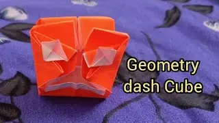 Как сделать оригами Geometry dash Cube, бумажный куб