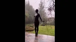 a melancholic rubber doll in dry weather