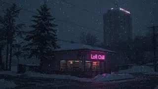 Lonely Snowy Cafe 🌙❄️ | Soft Anime Lofi Ambience