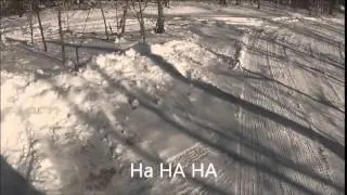 Snow Bording behind a go kart with crashes and fails