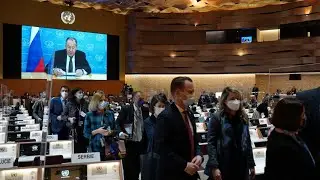 Human Rights Council diplomats walk out during Sergei Lavrov speech