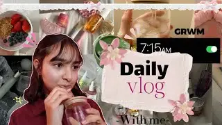 Daily vlog🌷-With me-دوزو معيا نهاري(skin care✨️/GRWM🌺👚/.....)