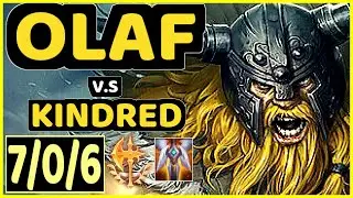 DJOKO (OLAF) vs KINDRED - 7/0/6 KDA JUNGLE GAMEPLAY - EUW Ranked GRANDMASTER