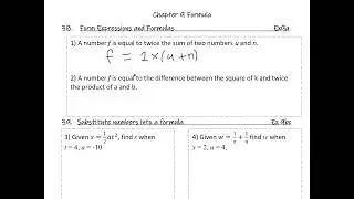 Year 10      38.  Ex9A   Forming Expressions and Formulas