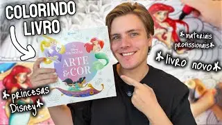Colorindo Novo Livro de Colorir da Disney com Materiais Profissionais de Desenho