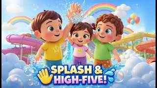 Splash & High-Five! | Fun Water Park Song for Kids | Nursery Rhymes