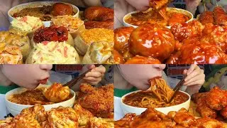 Fried Pork, Tomato Meat Sauce Spaghetti, crispy turkey noodles, Paper-thin Shaomai