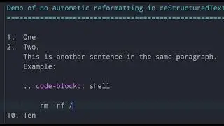 PyCharm automatically reformats Markdown files, but not reStructuredText files