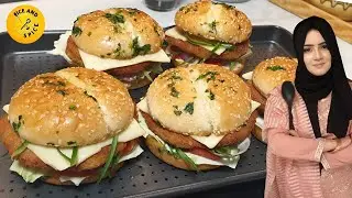Chicken patty burger 🍔 Forget KFC Homemade chicken patty burgers by (ICE AND SPICE)