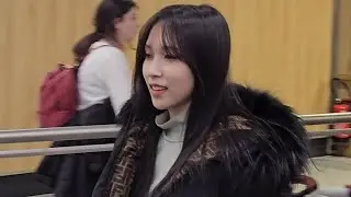 Twice Mina 미나 arrival @ Charles de Gaulle Airport in Paris for the Fendi Paris Fashion Week Event
