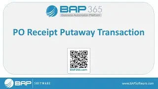 BAP365 Tutorial: PO Receipt Putaway Transaction