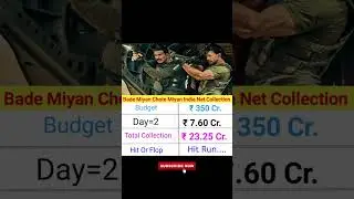 Bade Miyan Chote Miyan India Net Collection Day=2 || #bmcm #akshaykumar #tigershroff #shorts
