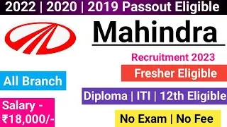 Mahindra recruitment 2023/Diploma jobs 2023/BE/B.Tech/Graduate/Fresher job/All India/Pvtjob/Noidajob