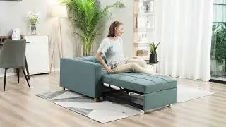 Esright 3-in-1 Convertible Chair Multi-Functional Adjustable Recliner, Sofa, Bed