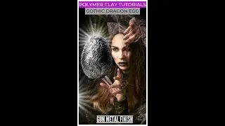 😱 DIY GOTHIC POLYMER CLAY DRAGON EGG TUTORIAL - PREMO SCULPEY EGG FOR BEGINNERS! #shorts #egg