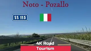 Driving Italy: SS115 Noto - Pozallo - 4k scenic drive baroque Sicily and city tour Pozallo