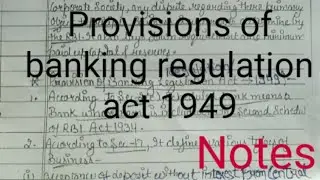 provisions of Banking regulation act 1949/bank legislation/banking honour