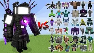 Skibidi UPGRADED TITAN TV MAN VS All Minecraft Bosses, Herobrine, Warden, Wither Storm...