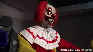7' Larger Life Size Animated Pesky Circus Clown Halloween Animatronic Prop