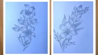 Pencil drawing - Simple flowers drawing || How to draw easy flowers 