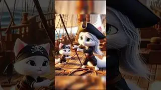 Brave Cats Recover lost Pirate Treasure  #AnimatedShorts #Shorts #Story