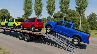 Flatbed Truck Mcqueen | Transportation with Truck - Pothole vs Car #18 - BeamNG.Drive