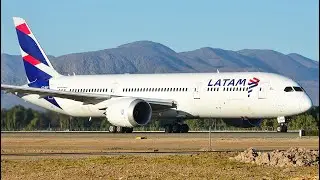 LATAM Boeing 787-9 Dreamliner (CC-BGP) takeoff at Santiago de Chile Airport (SCL/SCEL)