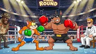 Cat fight for cartoon 