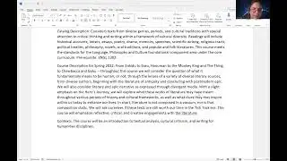 ENGL2331Spring 2024 World Literature Course Introduction