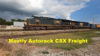 Mostly Autorack Freight in Athens with CSX 3419, 7016