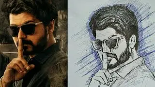 MASTER Vijay New Movie drawing |Second look master vijay