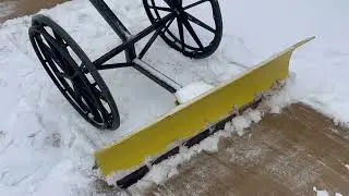 Homemade DIY Man Powered Snowplow Cheap and Easy Push Plow Built from scrap repurposed materials.