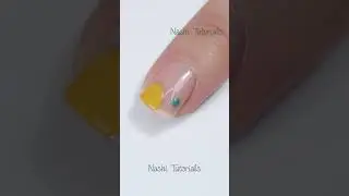 Blue, Green, Gold and Yellow Autumn Nail Art Tutorial #shorts
