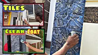 Simple texture wall painting ideas for tiles exterior