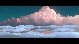 Stylised anime rolling clouds in Blender - example