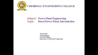 Lecture-1 Diesel power Plant-Introduction- PPE