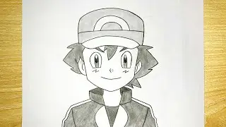 How to Draw Ash Ketchum from Pok&eacute;mon | Easy Step-by-Step Tutorial
