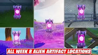 Fortnite All Week 8 Alien Artifacts Locations! Chapter 2 Season 7