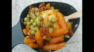 Chorizo mit Gem&uuml;se und Kartoffelp&uuml;ree im Feldflaschenbecher