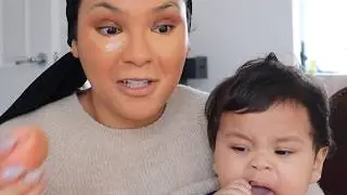 HOLDING MY BABY WHILE DOING MAKEUP CHALLENGE!!!??!